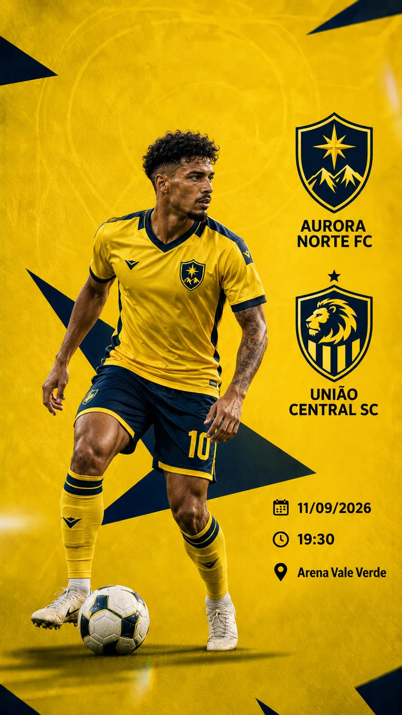Arte esportiva amarela disponível na plataforma OnzeArt